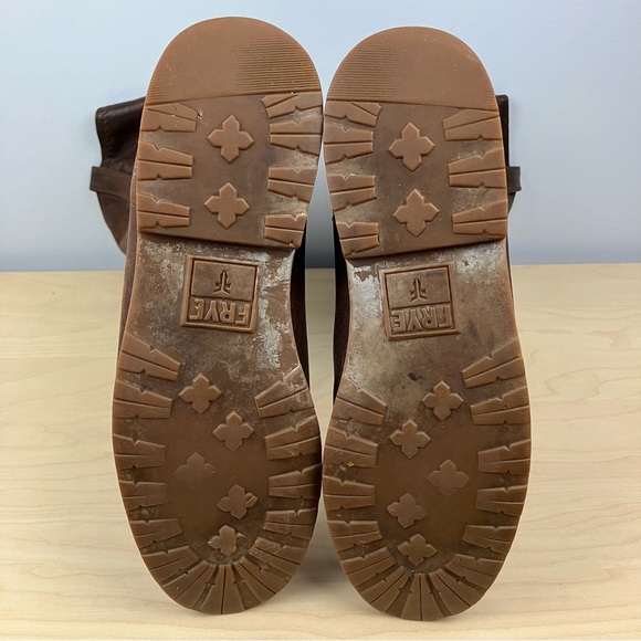 Frye Women’s Size 11.0 B Celia x Stitch Tall Brown Leather Riding Boots Pull On - Picture 9 of 15